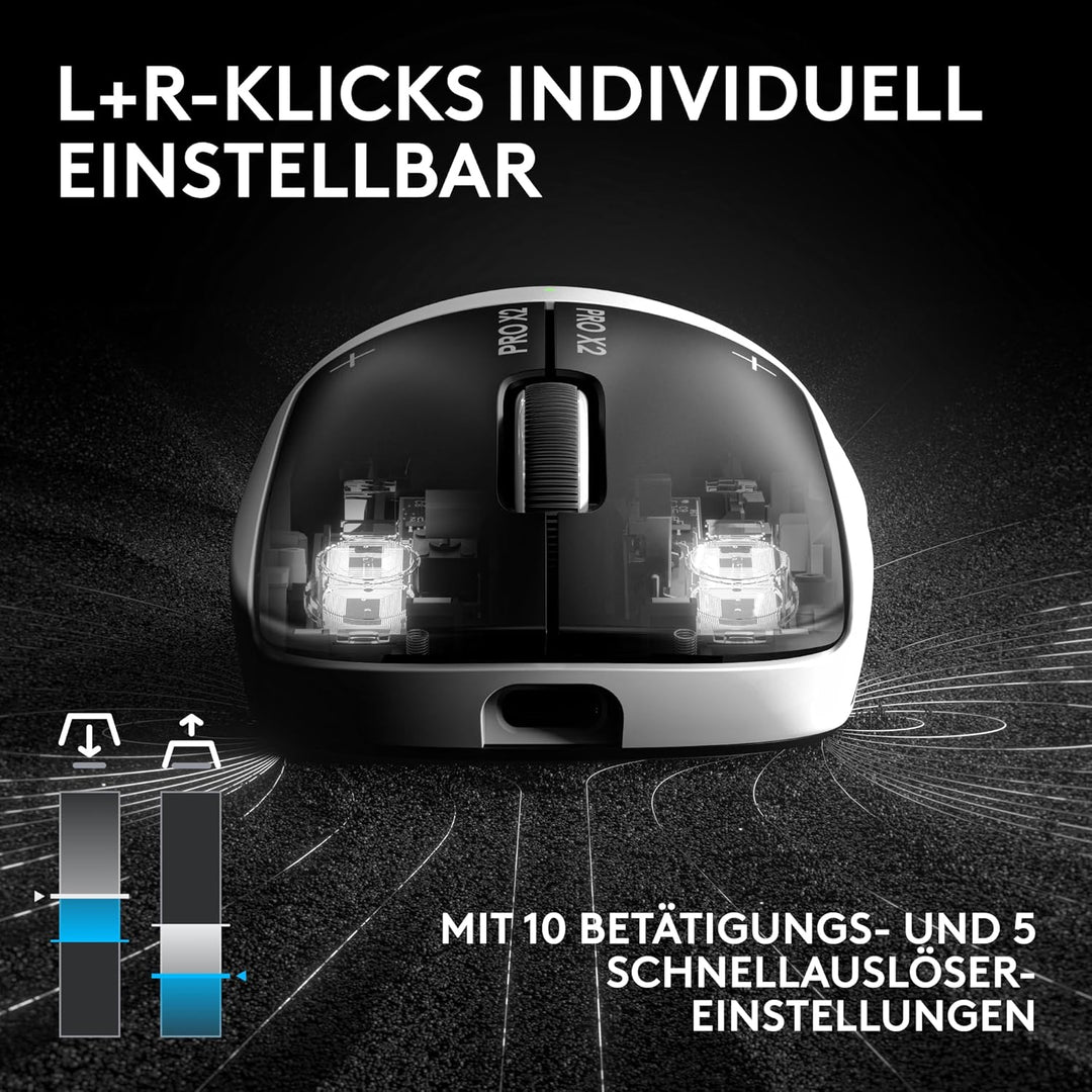 Logitech G PRO X2 SUPERSTRIKE Lightspeed kabellose Gaming-Maus, super schnell, äusserst leicht (61 g