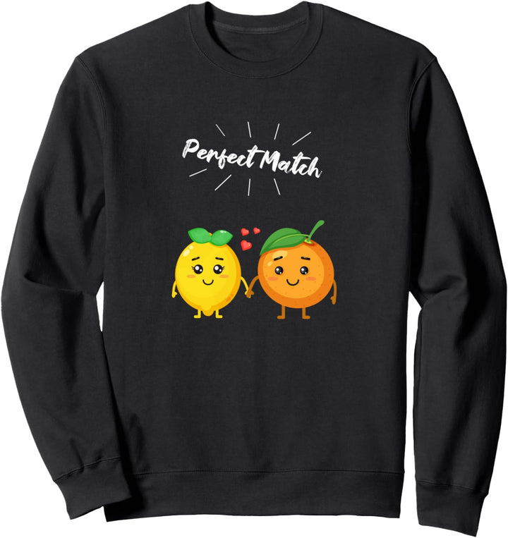 Orange & Zitrone Paar Geschenk für Vegetarier & Veganer Sweatshirt