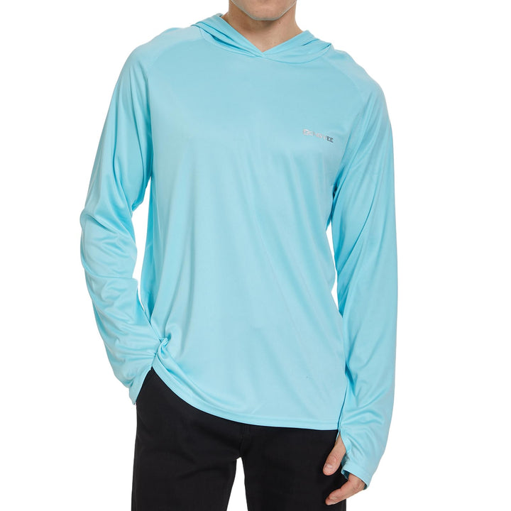 HUAKANG Herren Langarm Rashguard Kapuzenpullover UPF50+ Shirt Rashguard Angelbekleidung UV Sonnensch