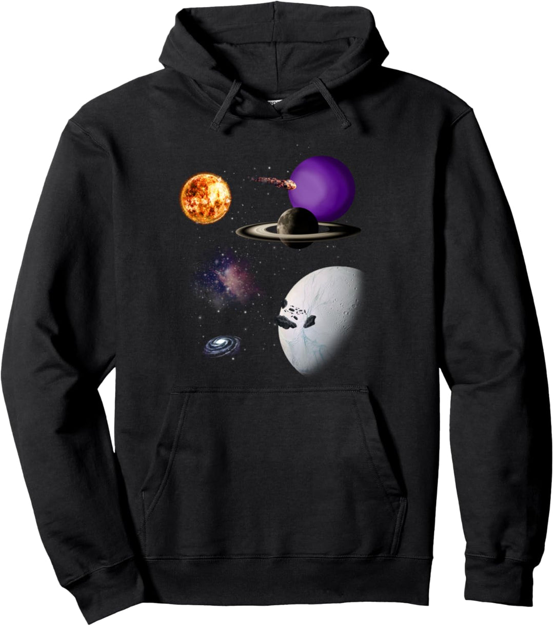Weltraum Motiv Universum Sterne Sonnensystem Planeten Sonne Pullover Hoodie