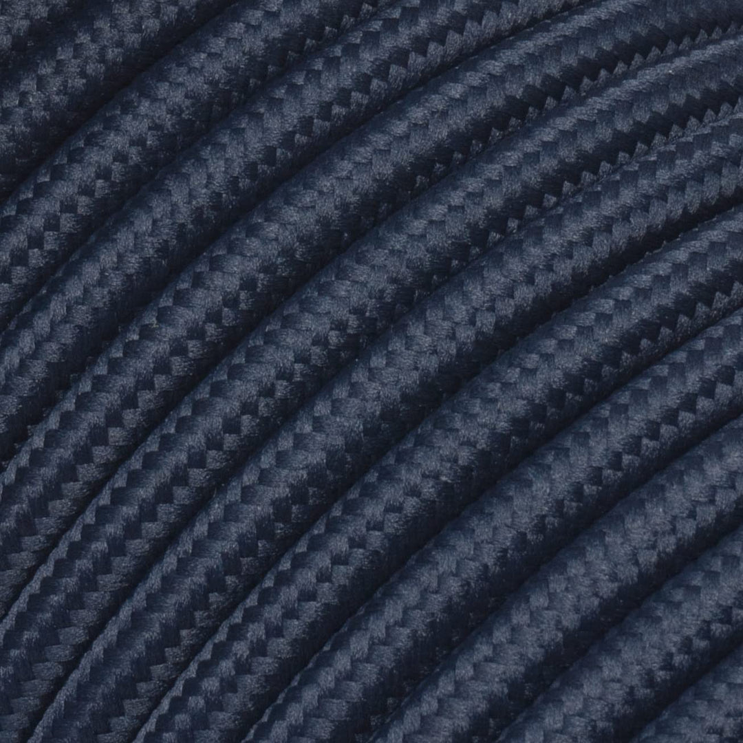 Textilkabel für Lampe, Stoffkabel 3-adrig (3x0,75mm²), Navy-Blau (Dunkelblau) - 10 Meter 10 Meter Ma