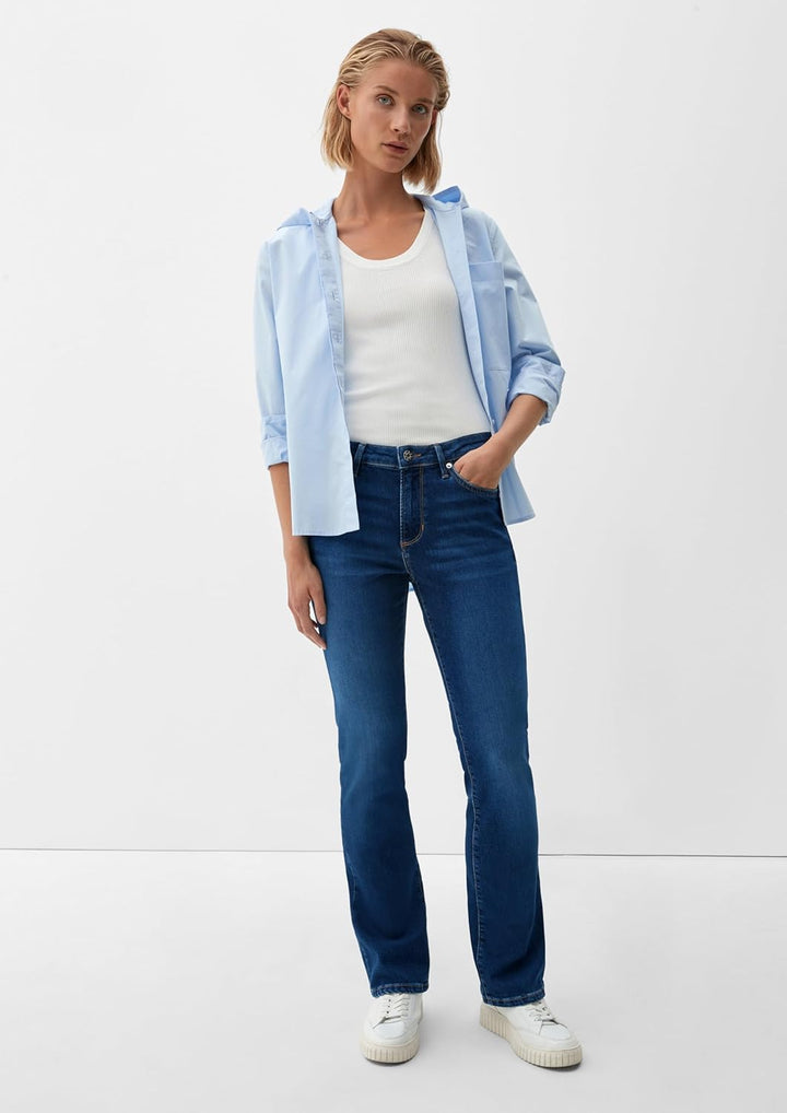 s.Oliver Stoffhose aus Interlock-Jersey mit Extra High Rise 34W / 32L Dark Blue, 34W / 32L Dark Blue