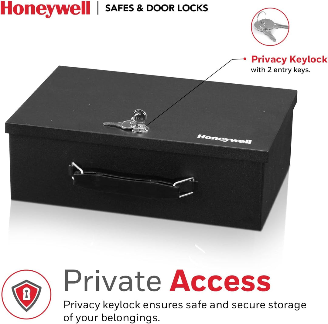 Honeywell 6104 Tresor Feuerhemmender Minisafe Dokumentenkassette, 5 L mit Schlüsselschloss
