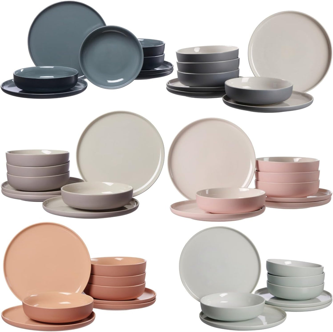 Ritzenhoff &amp; Breker Tafelservice Jasper, 8-teilig, Rosa, Steinzeug, Speiseteller und Suppenschalen f