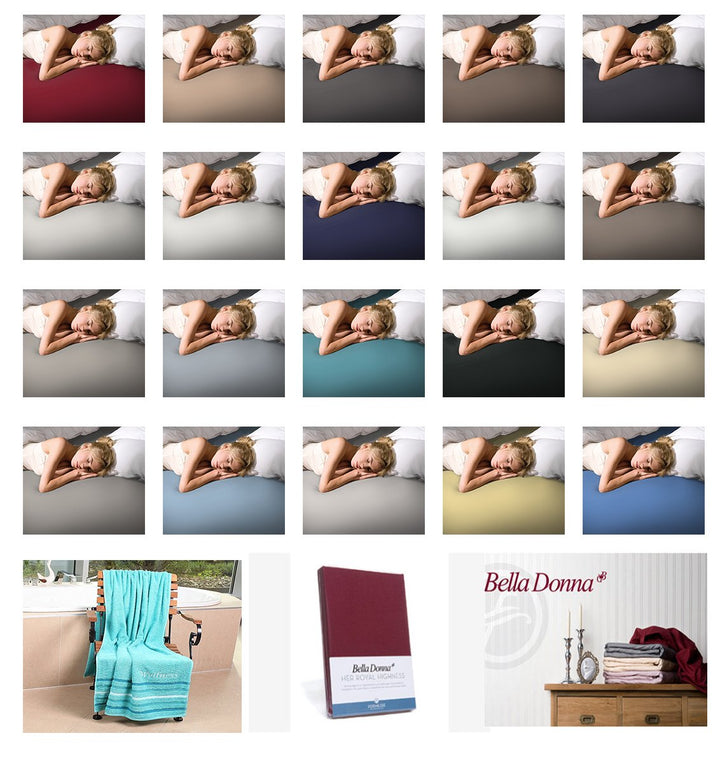 Bella Donna Jersey Spannbettlaken mit GRATIS Saunatuch in 180x200 cm bis 200x220 cm Farbe: 0115-cham