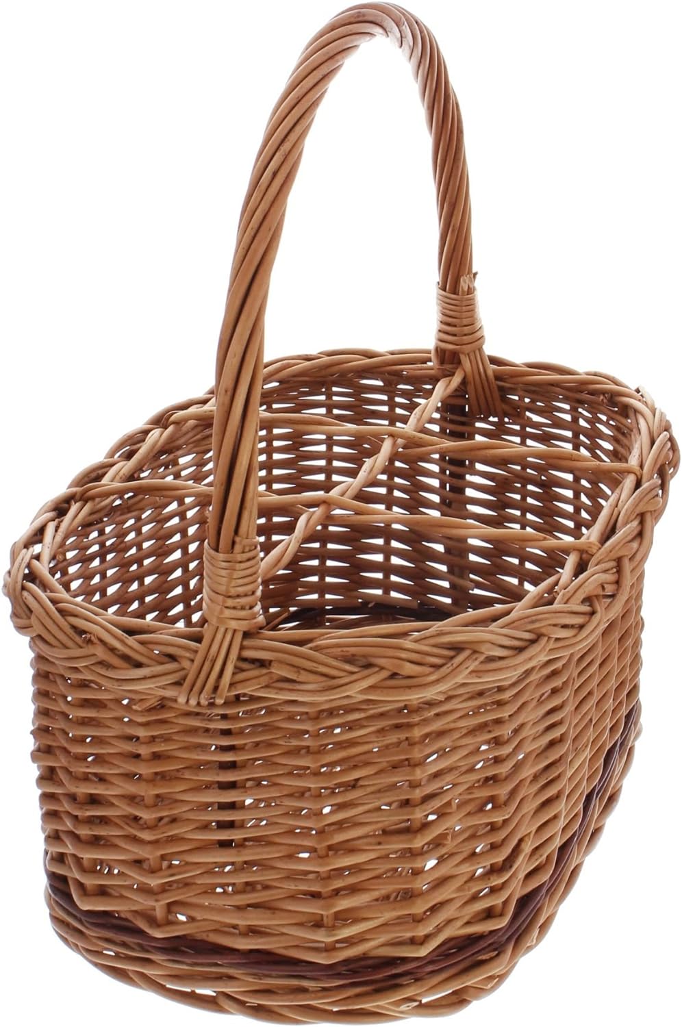 Dekoleidenschaft Flaschenkorb aus Weide “Rustico” für 6 Flaschen, Transportkorb, Flaschenträger, Fla