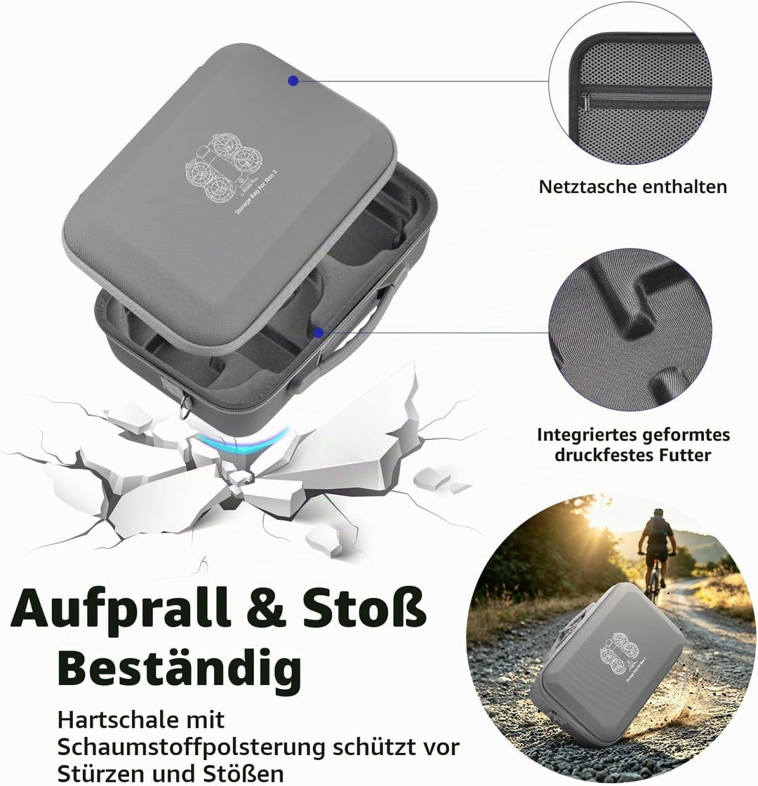 BRDRC Tasche für DJI Neo 2, Portable Schutzhülle Case Koffer mit Schultergurt für DJI Neo 2 Fly More
