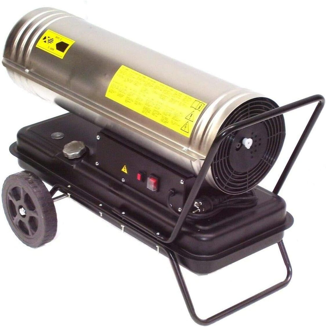 Edelstahl Heizkanone 55205 Bauheizer 30kW Diesel Heizung Ölheizgerät Bautrockner, Ölheizgebläse Über