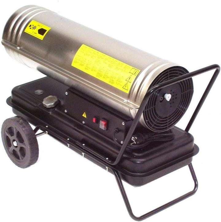 Edelstahl Heizkanone 55205 Bauheizer 30kW Diesel Heizung Ölheizgerät Bautrockner, Ölheizgebläse Über
