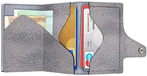 TRU VIRTU® Karten-Portemonnaie Click & Slide Glitter Silvergrey/Silver I Kreditkartenetui I Kartenet