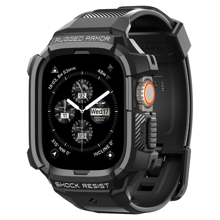 Spigen Rugged Armor Pro Hülle mit Band für Apple Watch Ultra 3/2/1 49mm | TPU-Unibody-Hülle mit Armb