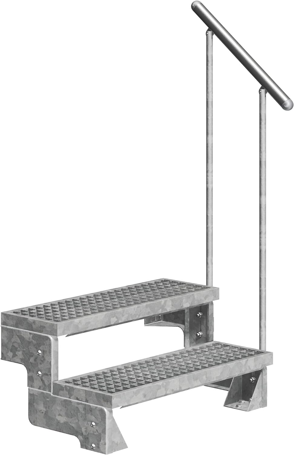 DOLLE Aussentreppe Gardentop mit 2 Stufen | Geschosshöhe 36-44 cm │ Stufenauflage Gitterroststufen │