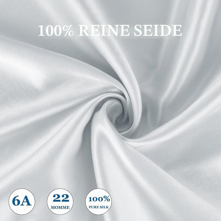 PiccoCasa 22 Momme 100% Seide Kissenbezug Haar- und Hautpflege Kissenhülle Maulbeerseide Kopfkissenb