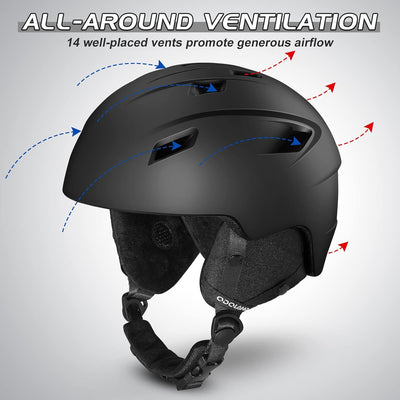 Odoland Skihelm und Skibrille Set Snowboardhelm mit Snowboardbrille für Damen und Herren Ski Goggles