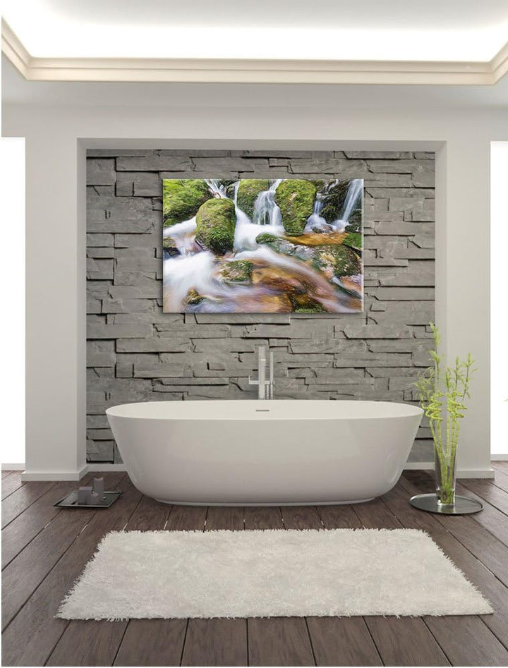 Pixxprint Gertelbach im Schwarzwald als Leinwandbild/Grösse: 100x70 cm/Wandbild/Kunstdruck/fertig be