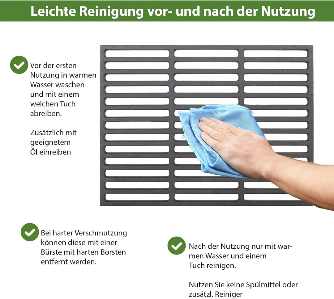 TRUTZHOLM Grillrost 45x30 cm rechteckig emailliert Rost Grillgitter Gusseisen Grillplatte