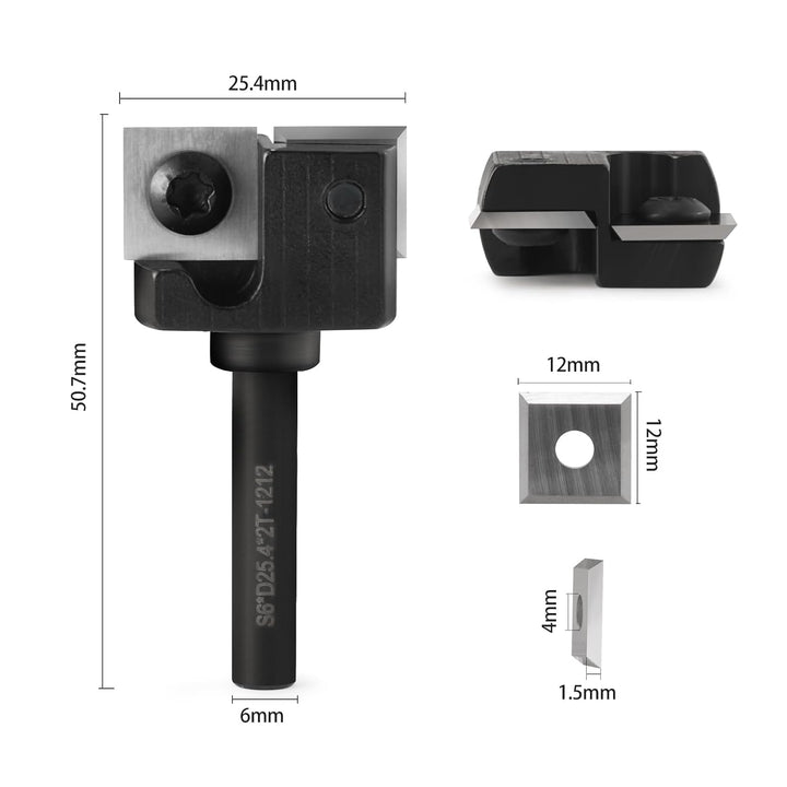 Trvoxviq Planfräser 8mm schaft 2 Flöten 25.4mm Planfräser mit 10 Austauschbaren Hartmetallmessern (1