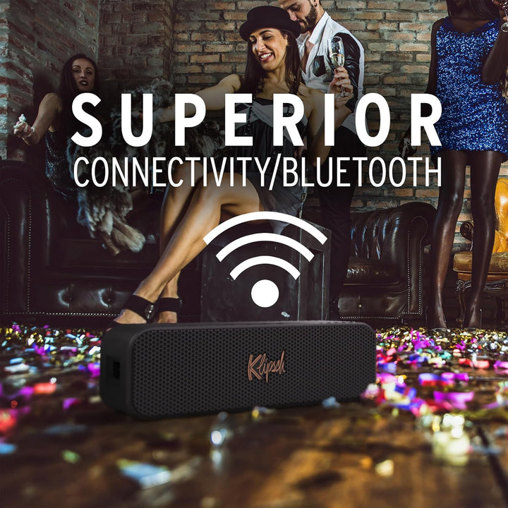 Klipsch Detroit, tragbarer Bluetooth-Lautsprecher mit Zwei 2,5 cm Hochtönern, 7,6 cm Tieftönern, IP6