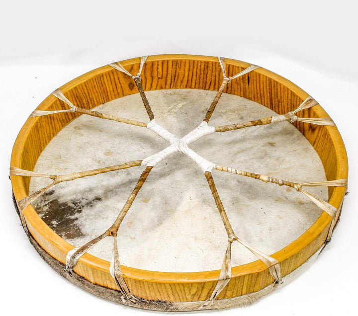 Shamandrum 60 cm Rahmentrommel Rund Ziegenhaut Behaart im mysevendo Set Shaman Drum Goat Skin inkl.