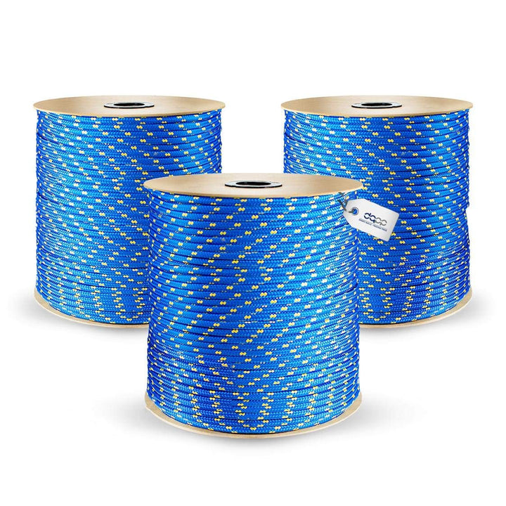 100m POLYPROPYLENSEIL 6mm BLAU Polypropylen Seil Traglast bis 420 kg Tauwerk PP Flechtleine Textilse