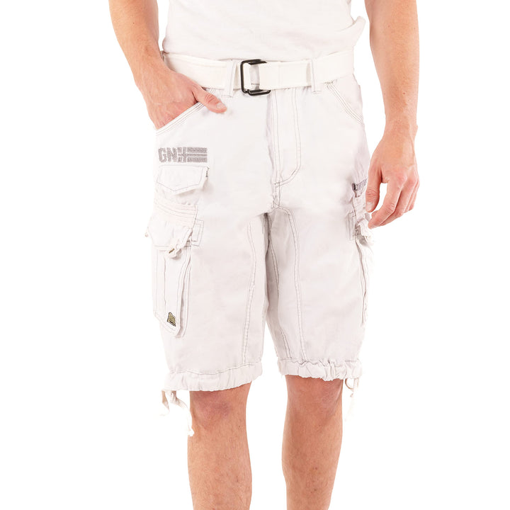 Geographical Norway Herren Cargo Short Sommer Bermuda Kurze Hose Shorts Weiss S, Weiss S