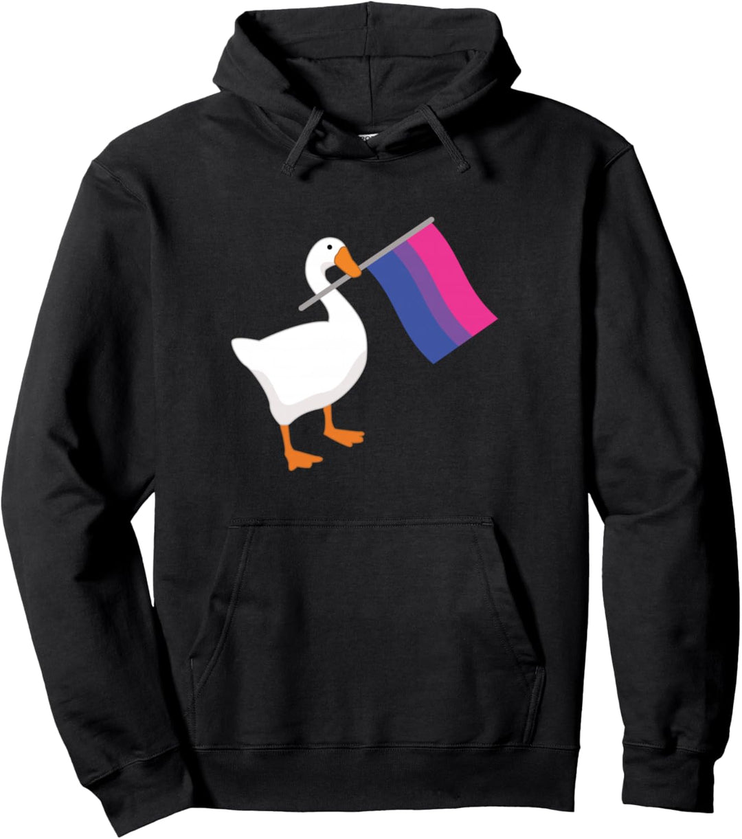 LGBTQ Bi Pride Flagge mit Gans Pullover Hoodie