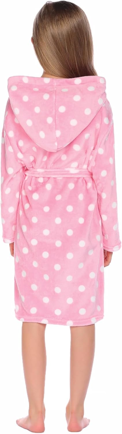 Arshiner Bademantel Kinder Mädchen Jungen Hoodie Roben Morgenmantel Weich Schlafanzug Flanell Pyjama