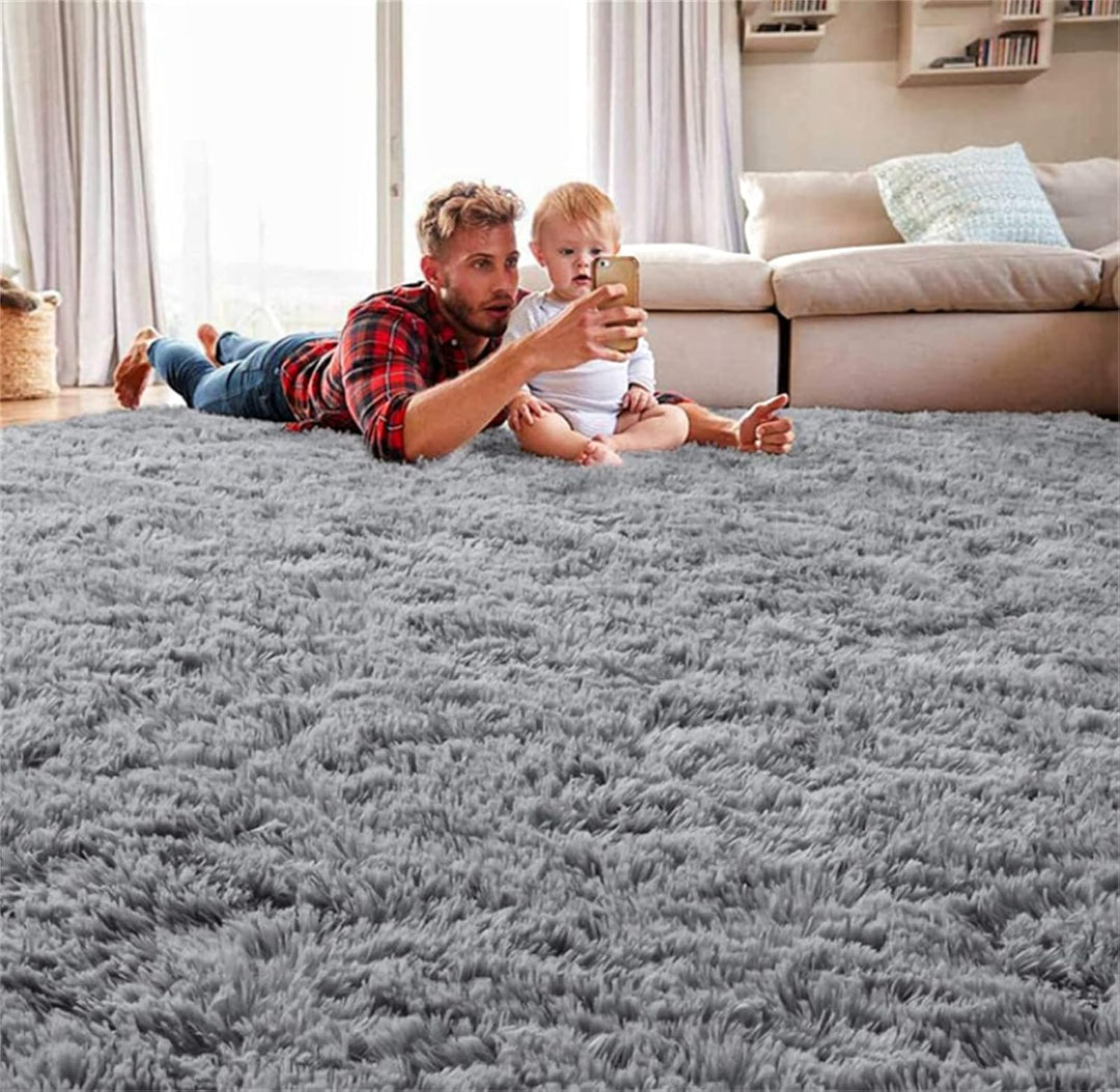 SUBEEN Hochflor Teppich Wohnzimmerteppich waschbar rutschfest extra gross Schlafzimmer Teppich moder