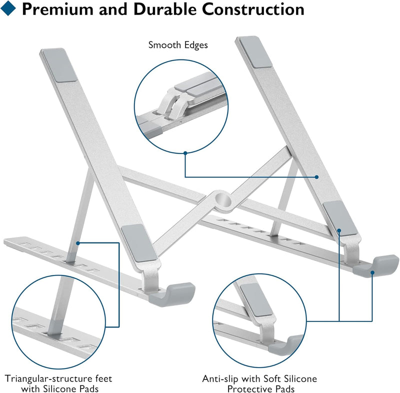 BONTEC Laptop Ständer, Aluminium Multi-Winkel Einstellbar Laptop Stand, 7-Stufe Laptopständer Kompat