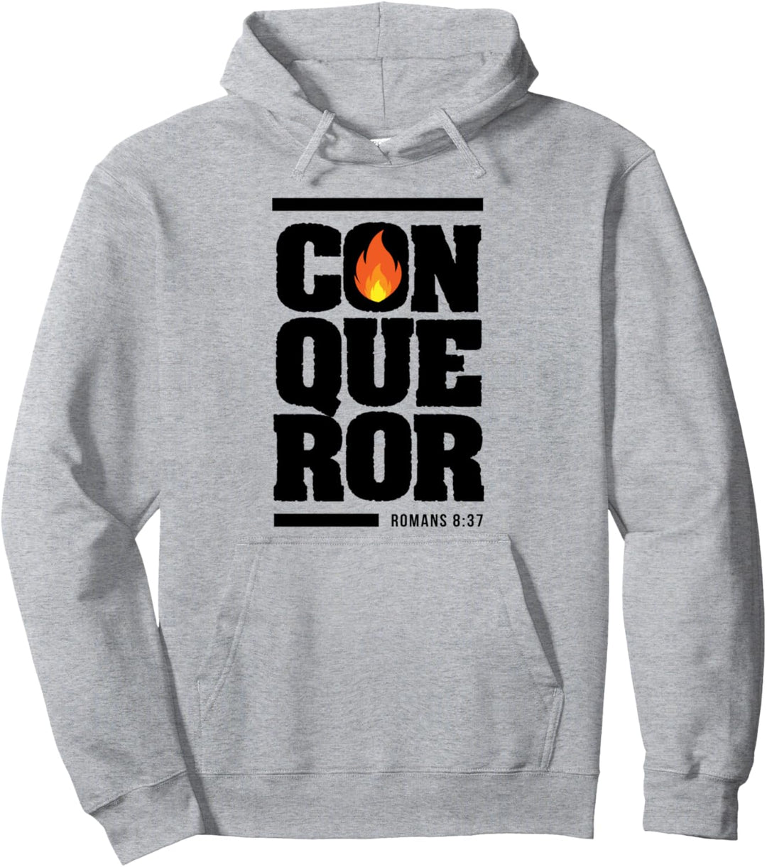 Christian gift bible verse inspirational gift Conqueror Pullover Hoodie