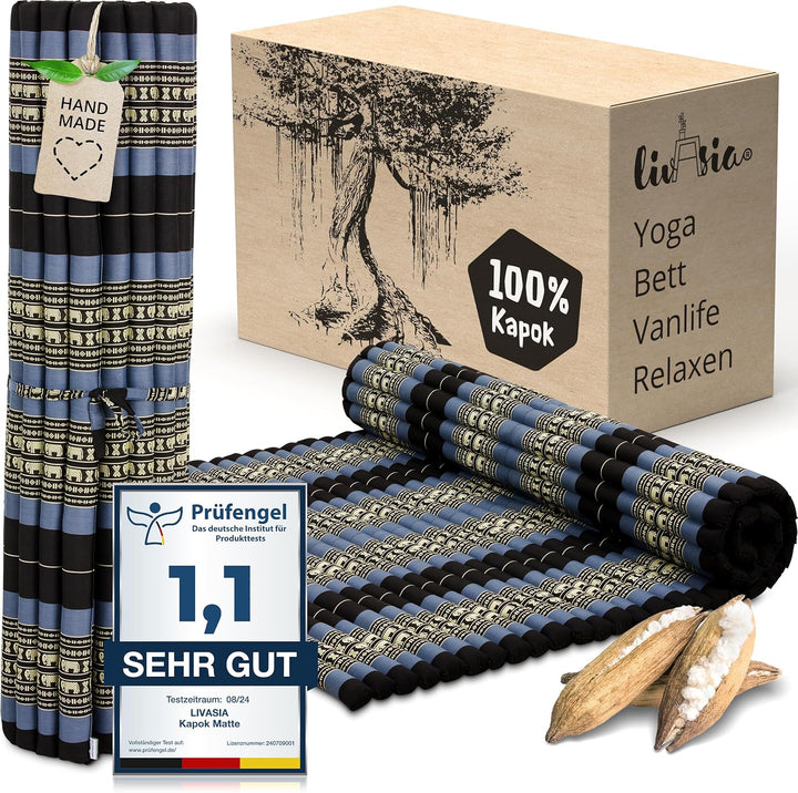 livasia Rollmatte Rollmatratze L-200x110x4,5cm, Gästebett Gästematratze 1 Person, Reisebett Kofferra