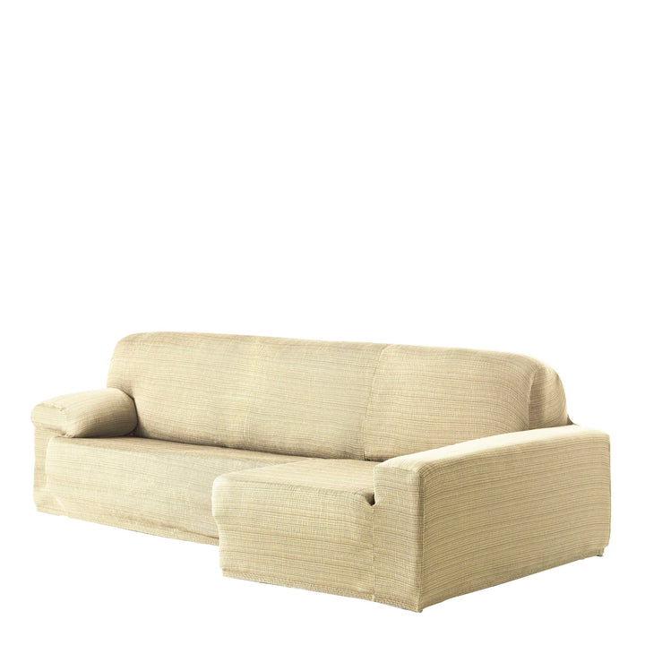 Eysa Aquiles elastisch Sofa überwurf Chaise Longue rechts, frontalsicht, Farbe 00-Ecru, Polyester-Ba