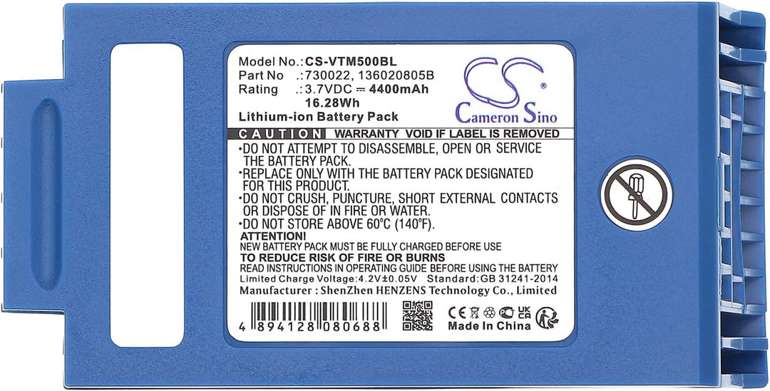 CS-VTM500BL Akkus 4400mAh Kompatibel mit [Vocollect] A4700, A500, T5, Talkman A500, Talkman T5, für