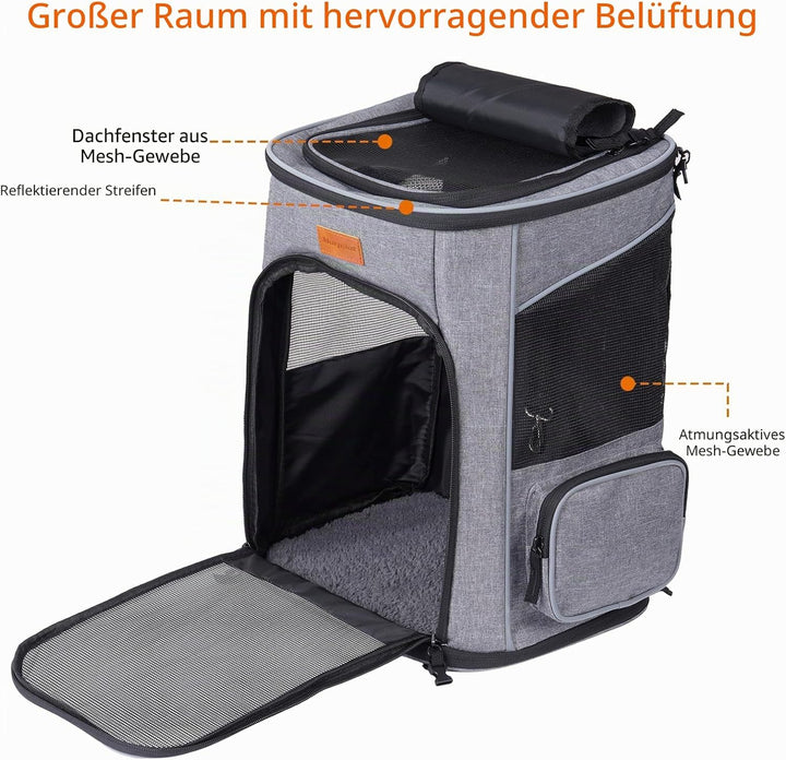 Morpilot Katzenrucksack, Hunderucksack für Katzen und Hunde Welpen, Atmungsaktive und Faltbare Haust