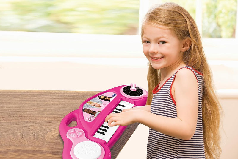 Lexibook Barbie Elektronisches Klavier für Kinder mit Lichteffekten, Mikrofon, Schlagzeug, integrier