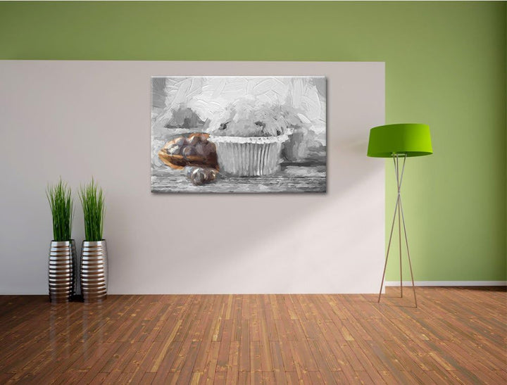 köstlich süsse Muffins Format: 100x70 auf Leinwand, XXL riesige Bilder fertig gerahmt mit Keilrahmen