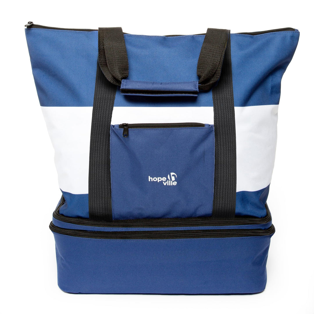 grosse XXL Strandtasche mit Reissverschluss und integrierter Kühltasche, wasserabweisende Familien P