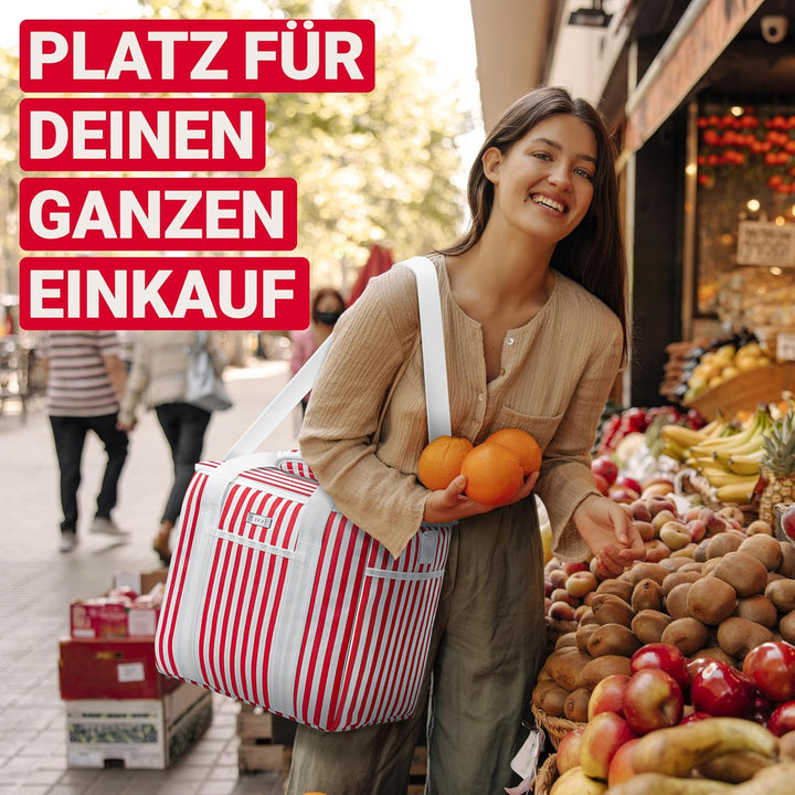 HOEL Kühltasche gross 20L &amp; 30L faltbar - Isolierte Thermotasche - Lunchtasche wasserdicht &amp; auslauf