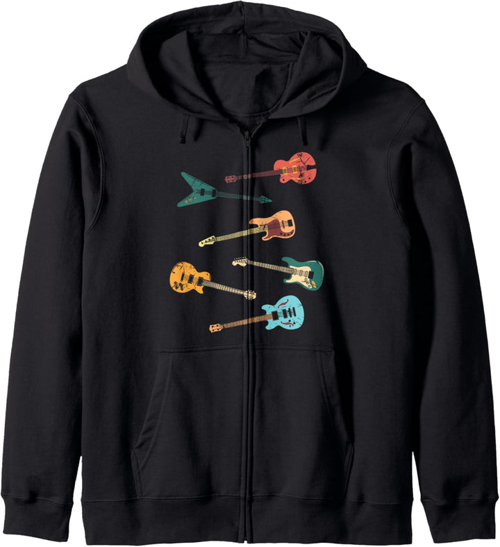 Klassisches Gitarren-Design im Used-Look Kapuzenjacke