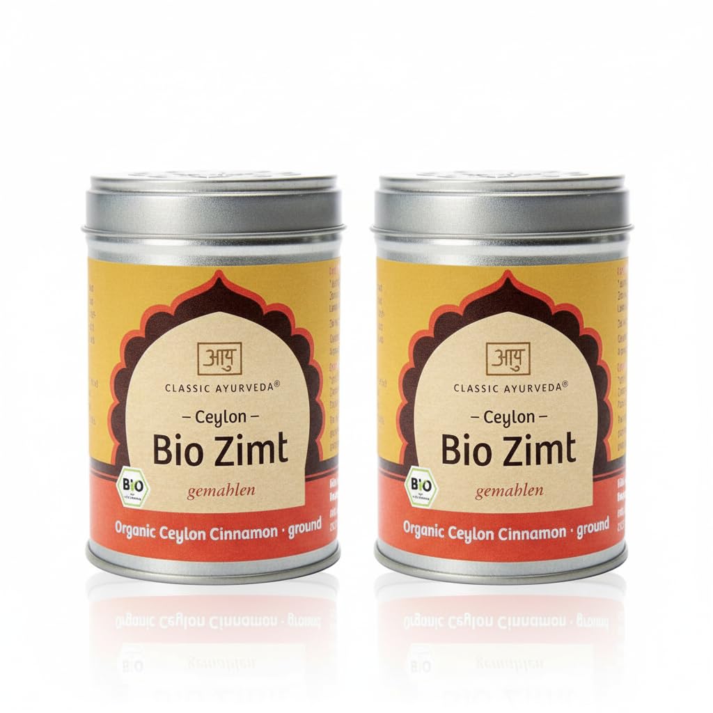 Classic Ayurveda Ceylon Zimt gemahlen Bio – Mild-aromatischer Zimt mit natürlichem niedrigem Cumarin