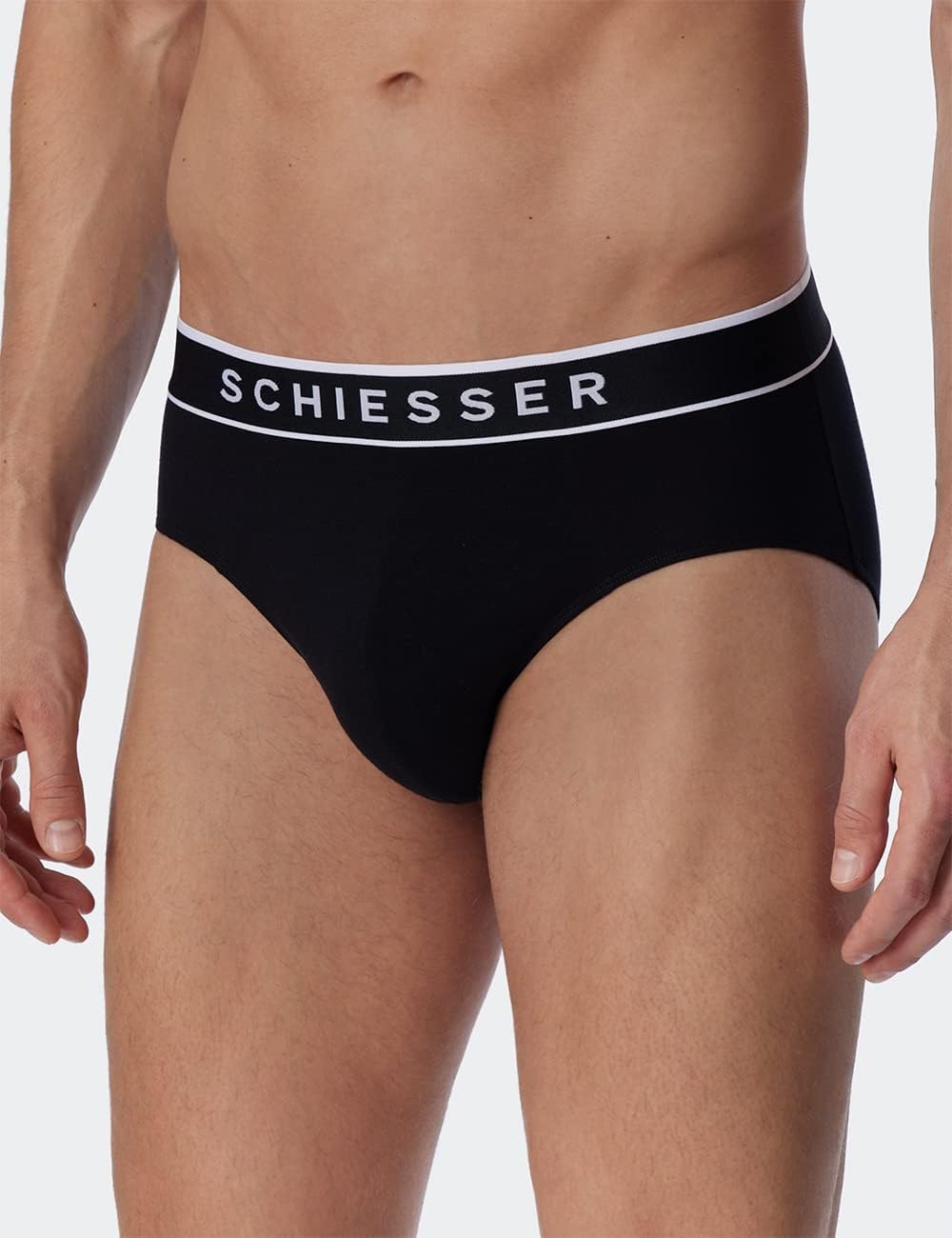 Schiesser Herren 3 PACK Slips Bio Baumwolle - 95/5 Organic XXL Schwarz, XXL Schwarz