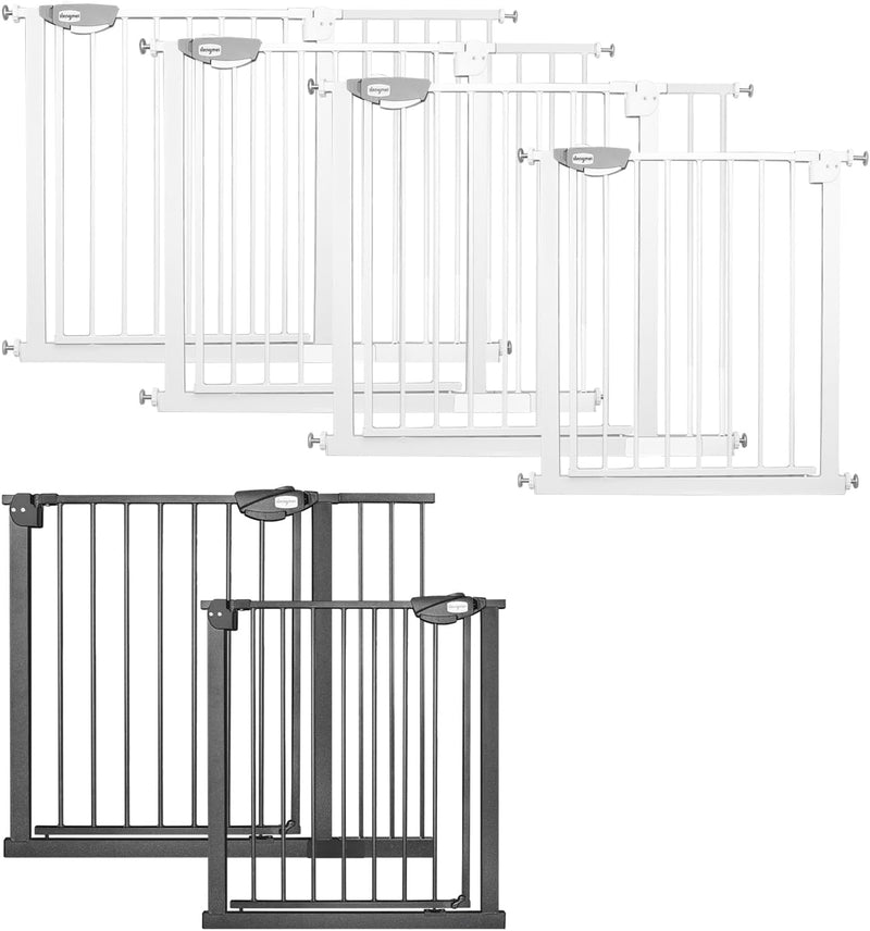 Aufun Treppenschutzgitter Kinder 180° Zwei-Wege-Öffnungsgitter, 95-105cm breit Türschutzgitter ohne