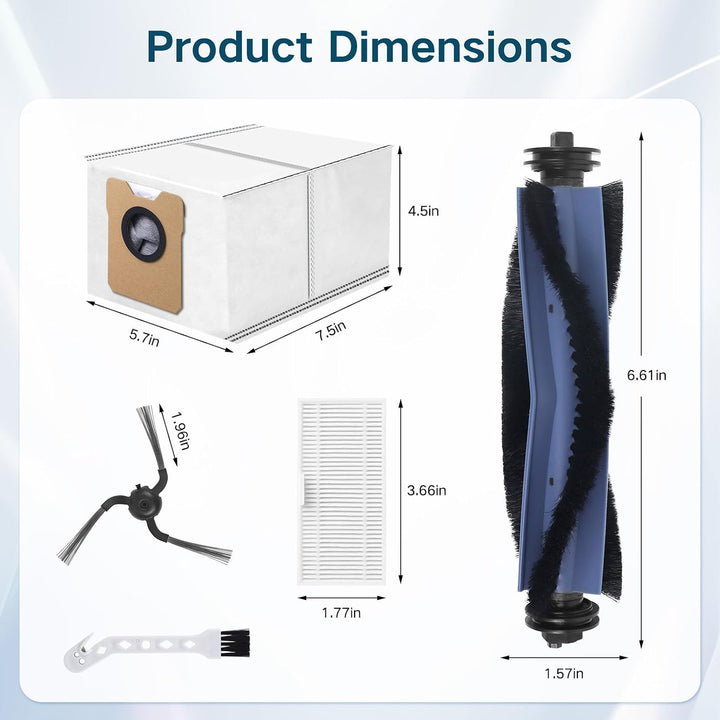 C10 Zubehör Set für eufy C10 Roboter Staubsauger, 1 Hauptbürste, 4 Seitenbürsten, 4 HEPA-Filter, 4 E