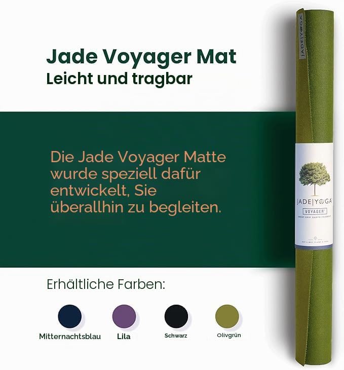 Jade Yoga Voyager Yogamatte, 1,6 mm jadegrün, jadegrün