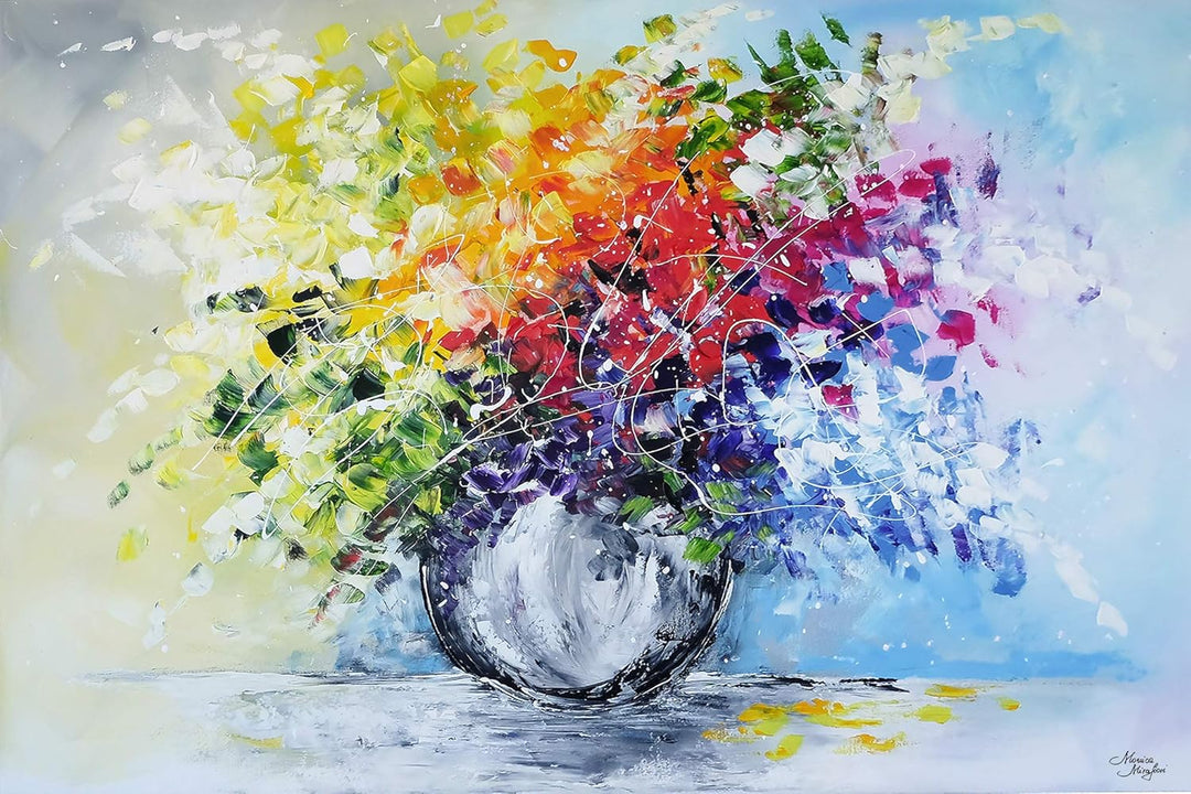 Monica Mirafiori I 100% HANDGEMALT I Gemälde Strauss 100x70cm | Gemälde Handgemalt | Acrylgemälde |