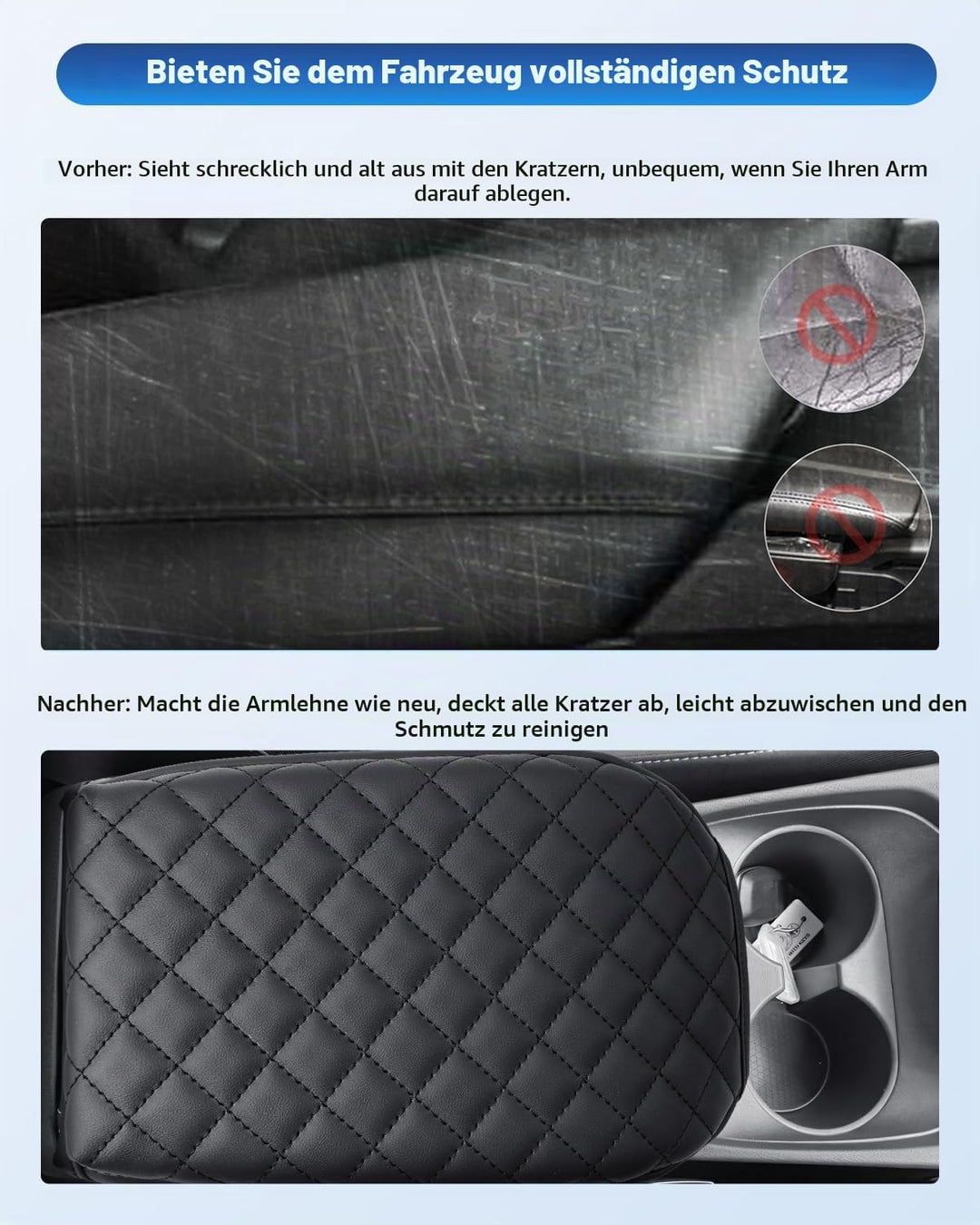 CDEFG Kompatibel mit Nissan Qashqai j12 2021-2024 2025 Mittelarmlehne Armlehnen Deckel Abdeckung Kra