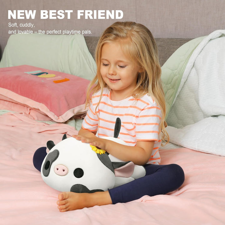 shownicer Plüschtier Kuh Kuscheltier Stofftier Kawaii Kuh Plüsch Kissen Spielzeug Milchkuh Plüsch Wu