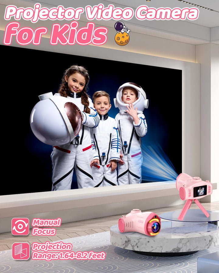 Kinderkamera, 3 in 1 Beamer Projektor Kamera Kinder 1080P Digitalkamera Fotoapparat Fotokamera Kinde