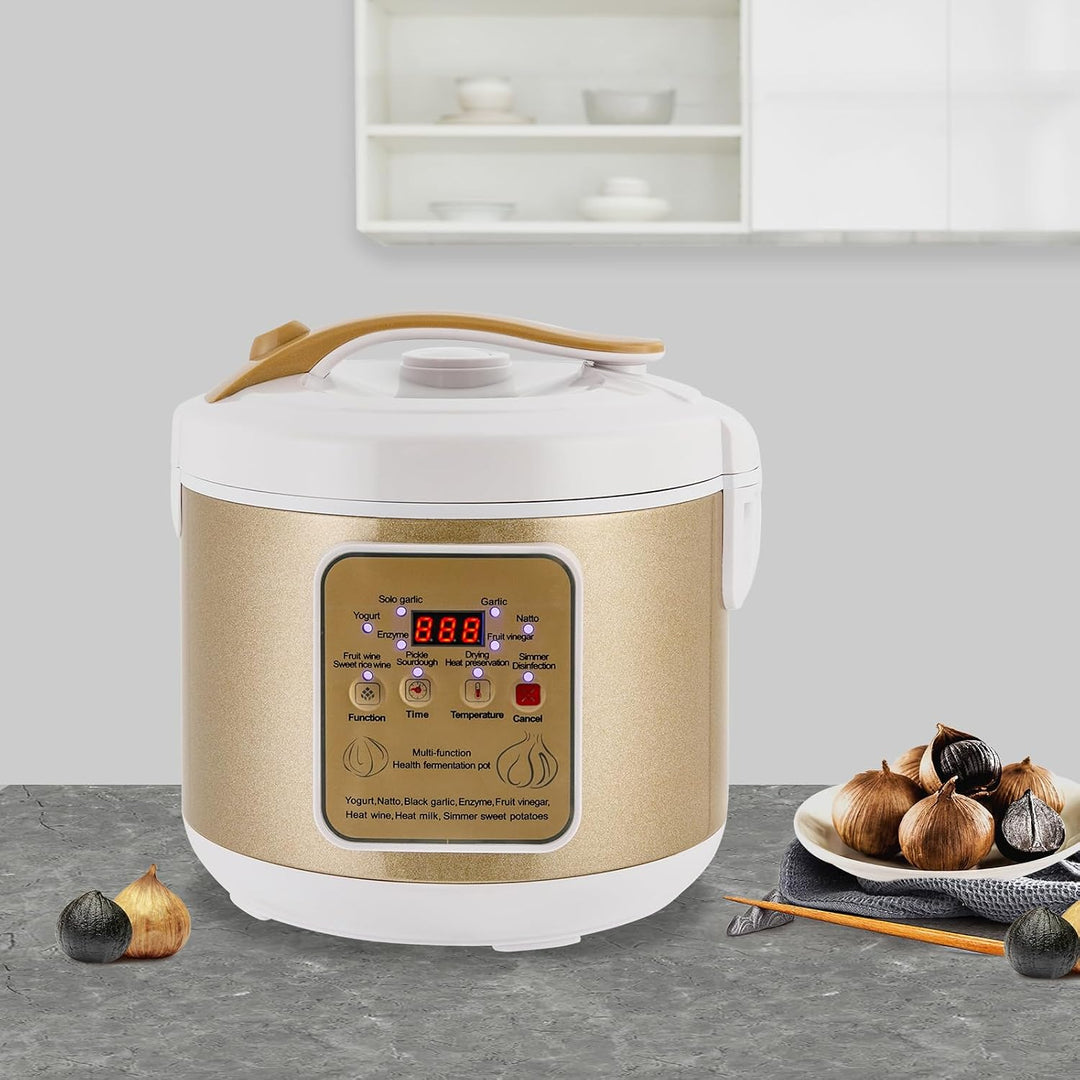 Joghurtbereiter | Schwarz Knoblauch Fermenter 6L | 90W | Joghurt &amp; Natto | Fermentierer Schwarz Knob