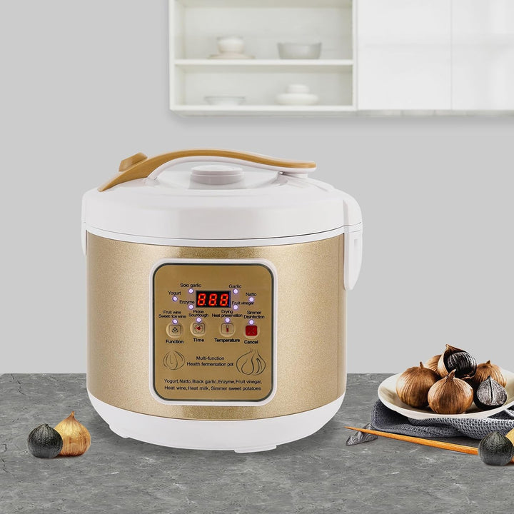 Joghurtbereiter | Schwarz Knoblauch Fermenter 6L | 90W | Joghurt &amp; Natto | Fermentierer Schwarz Knob